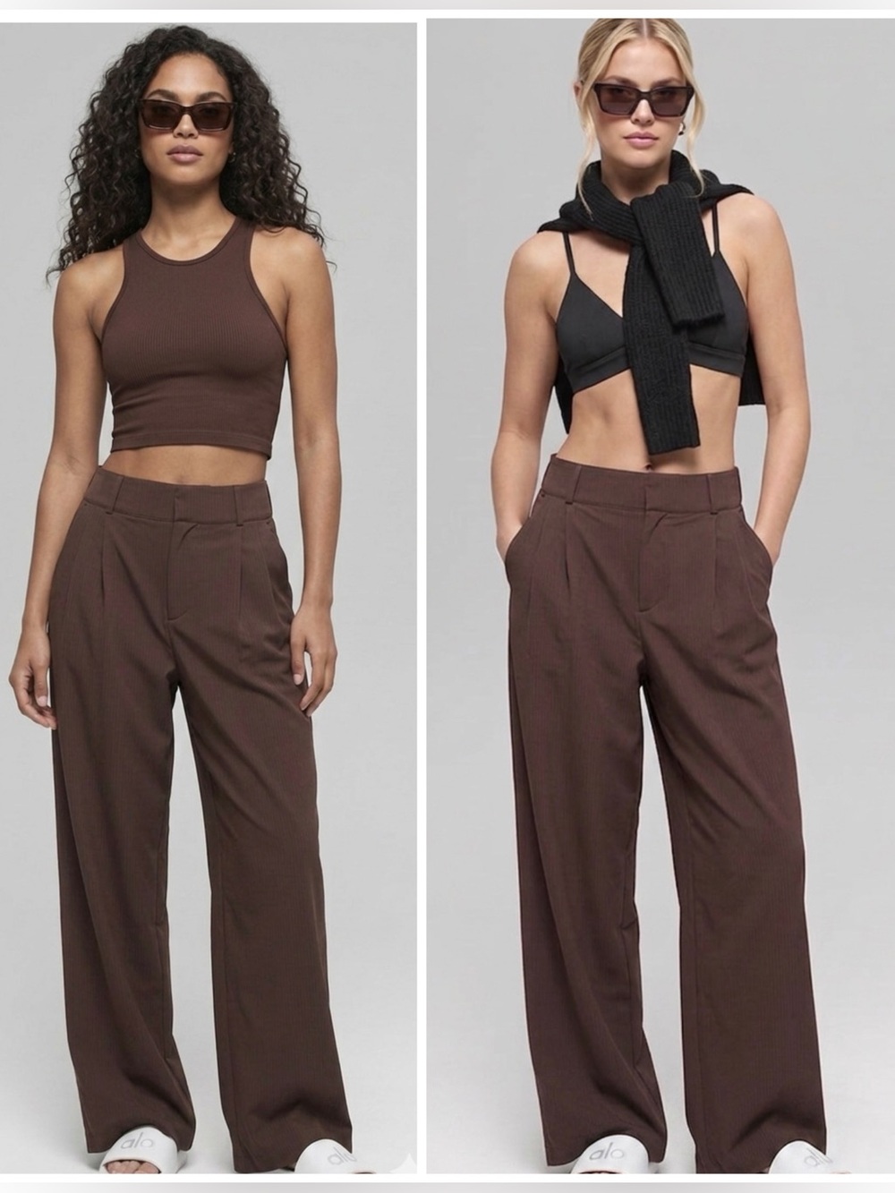 ALO Dreamscape Trousers Brownstone XS Loose Wide Leg Pants